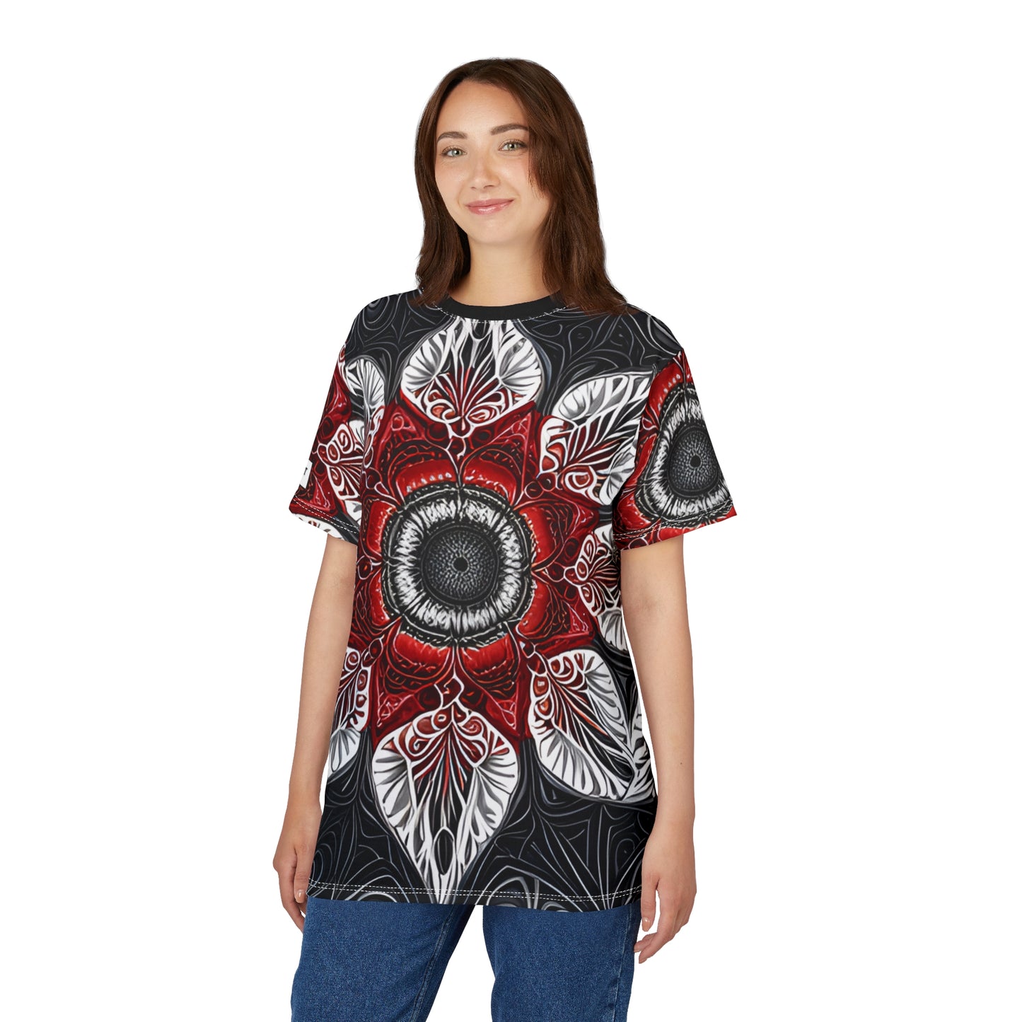 "Cosmic Crimson Mandala" Tee